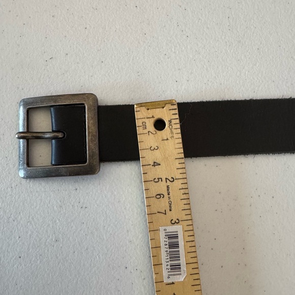 Black Leather 1.5” Wide x  39.5" Long Belt - Picture 3 of 3